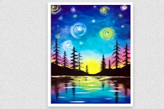 Paint Nite: Starry Lake Sunset